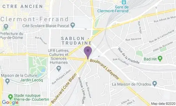 Localisation LCL Agence de Clermont Ferrand Lafayette