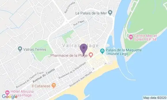 Localisation Banque Postale Agence de Valras Plage