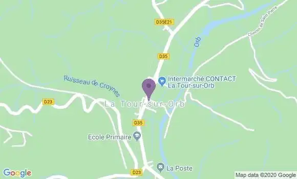 Localisation Banque Postale Agence de La Tour sur Orb