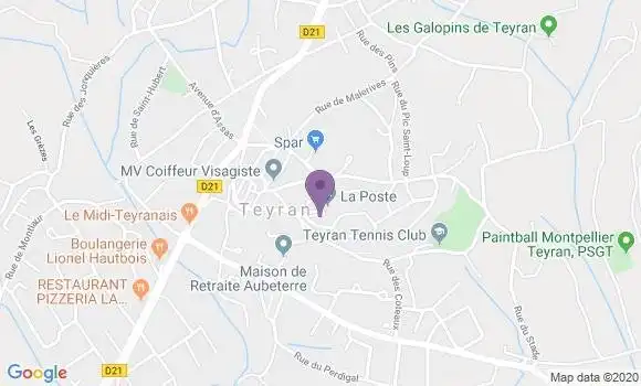 Localisation Banque Postale Agence de Teyran