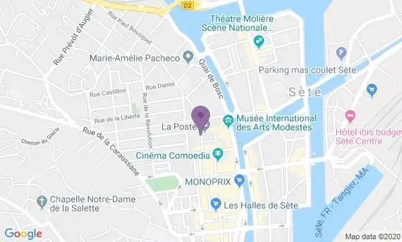 Localisation Banque Postale Agence de Sète