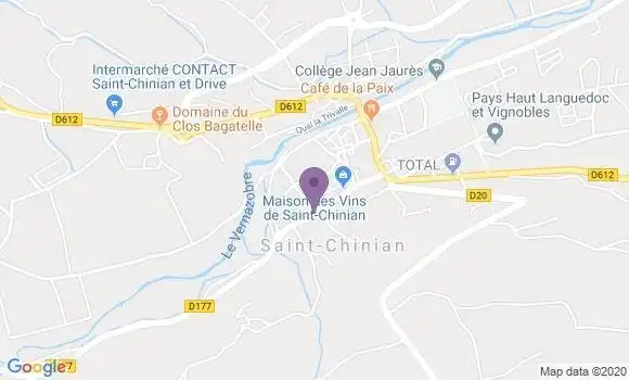 Localisation Banque Postale Agence de Saint Chinian