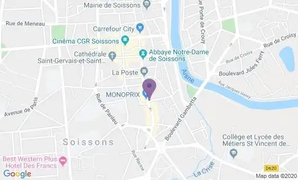 Localisation LCL Agence de Soissons