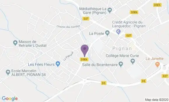 Localisation Banque Postale Agence de Pignan