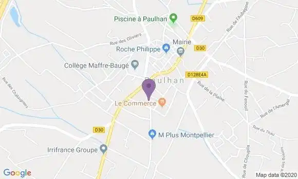 Localisation Banque Postale Agence de Paulhan
