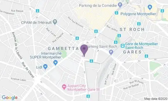 Localisation Banque Postale Agence de Montpellier Rondelet