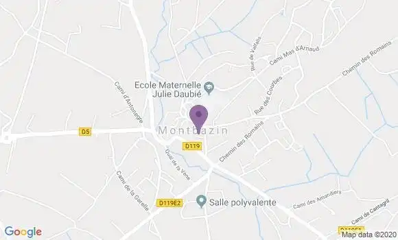 Localisation Banque Postale Agence de Montbazin