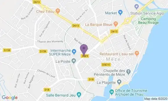 Localisation Banque Postale Agence de Mèze
