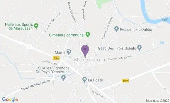 Localisation Banque Postale Agence de Lignan sur Orb