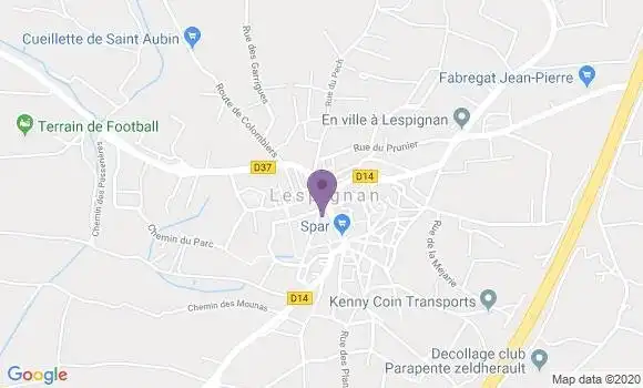 Localisation Banque Postale Agence de Lespignan