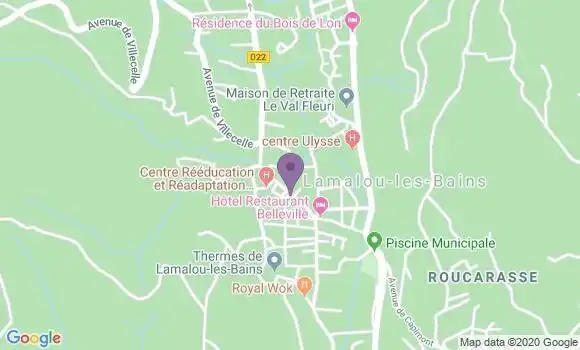 Localisation Banque Postale Agence de Lamalou les Bains
