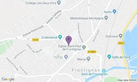 Localisation Banque Postale Agence de Frontignan