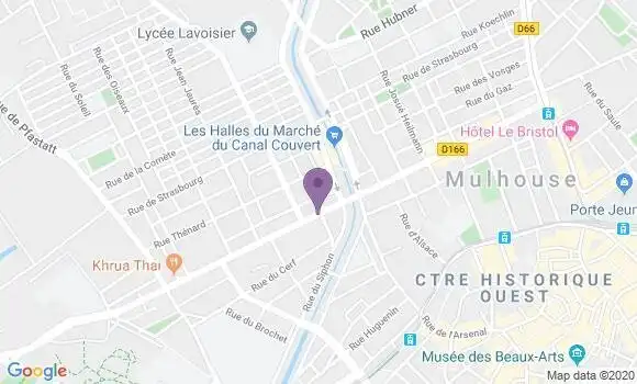 Localisation LCL Agence de Mulhouse Aristide Briand