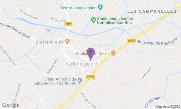 Localisation Banque Postale Agence de Fabrègues