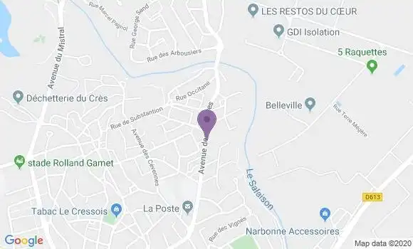 Localisation Banque Postale Agence de Le Crès