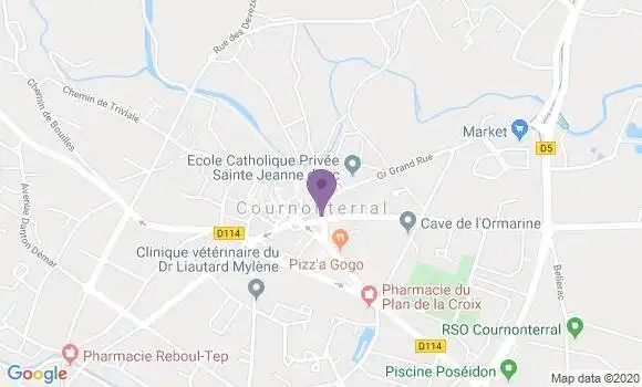 Localisation Banque Postale Agence de Cournonterral
