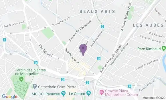 Localisation Banque Postale Agence de Montpellier Beaux Arts