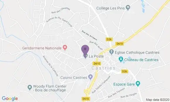 Localisation Banque Postale Agence de Castries