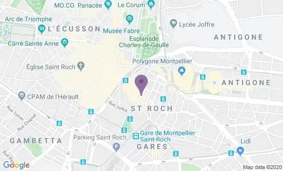 Localisation Banque Postale Agence de Montpellier Comédie