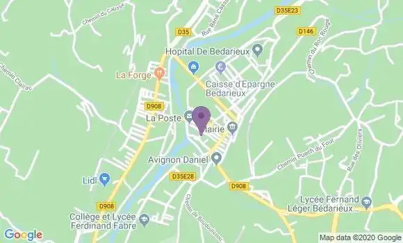 Localisation Banque Postale Agence de Bédarieux