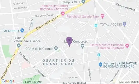 Localisation Banque Postale Agence de Bordeaux Grand Parc