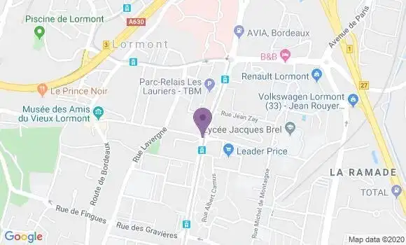 Localisation Banque Postale Agence de Lormont Carriet