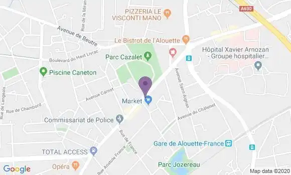 Localisation Banque Postale Agence de Pessac Alouette