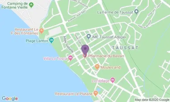 Localisation Banque Postale Agence de Lanton Taussat