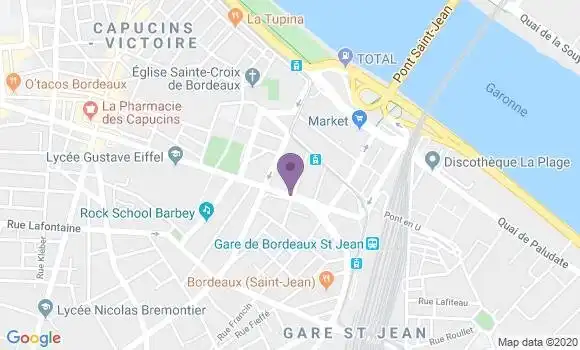 Localisation Banque Postale Agence de Bordeaux Saint Jean