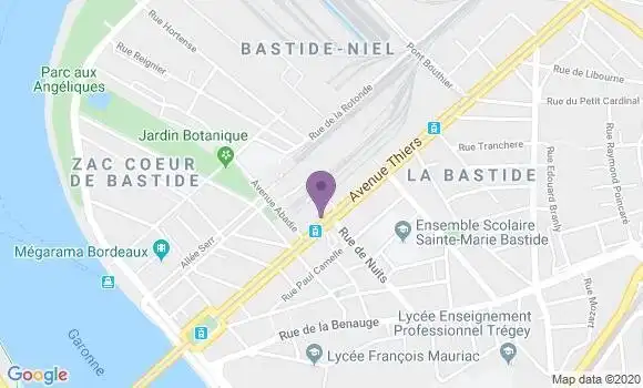 Localisation Banque Postale Agence de Bordeaux Bastide