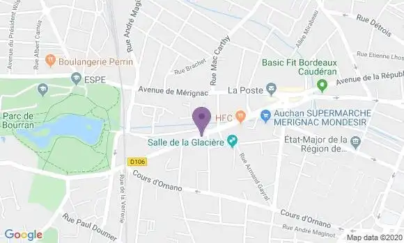 Localisation Banque Postale Agence de Mérignac Mondésir