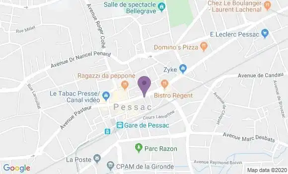 Localisation Banque Postale Agence de Pessac Hôtel de Ville