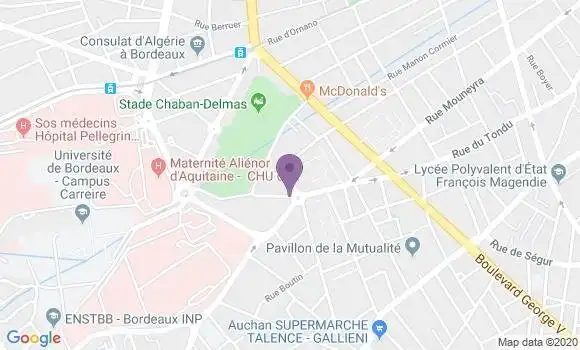 Localisation Banque Postale Agence de Bordeaux Saint Augustin