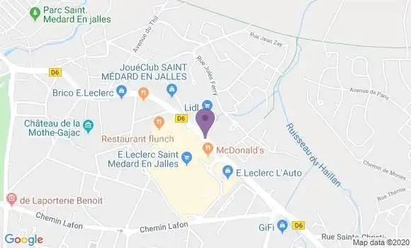 Localisation Banque Postale Agence de Saint Médard en Jalles Gajac