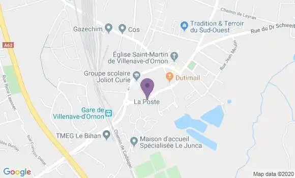 Localisation Banque Postale Agence de Villenave d