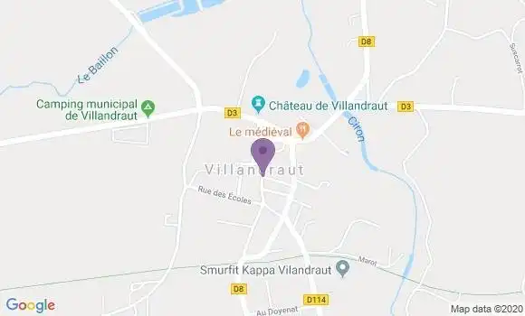 Localisation Banque Postale Agence de Villandraut