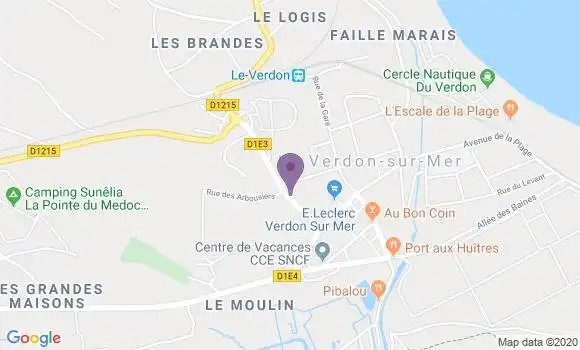 Localisation Banque Postale Agence de Le Verdon sur Mer