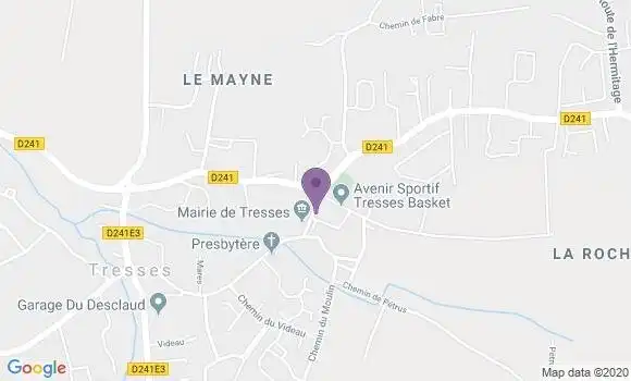 Localisation Banque Postale Agence de Tresses