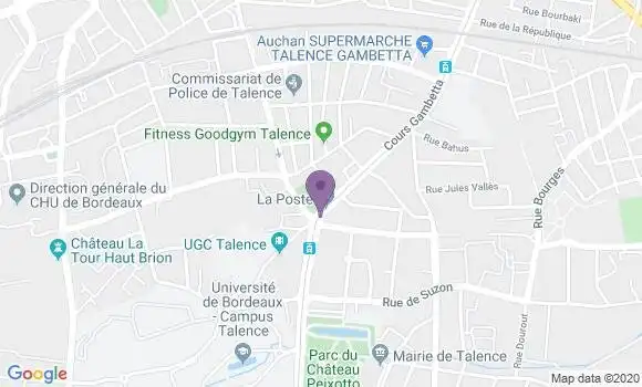 Localisation Banque Postale Agence de Talence
