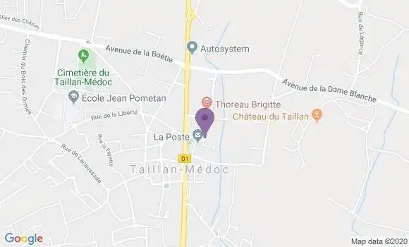 Localisation Banque Postale Agence de Le Taillan Médoc
