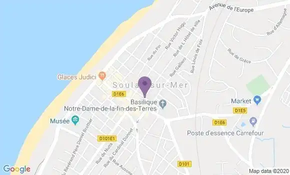 Localisation Banque Postale Agence de Soulac sur Mer