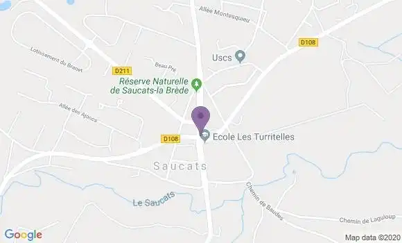 Localisation Banque Postale Agence de Saucats