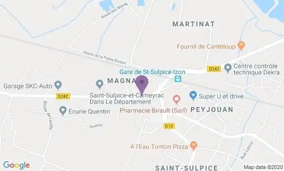Localisation Banque Postale Agence de Saint Sulpice et Cameyrac
