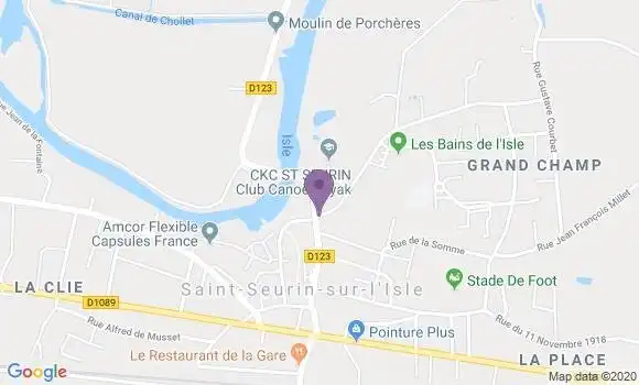 Localisation Banque Postale Agence de Saint Seurin sur l