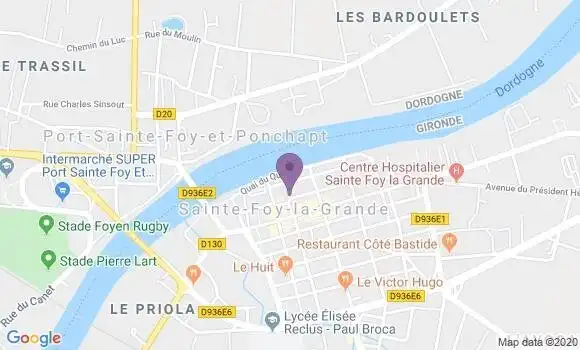 Localisation Banque Postale Agence de Sainte Foy la Grande
