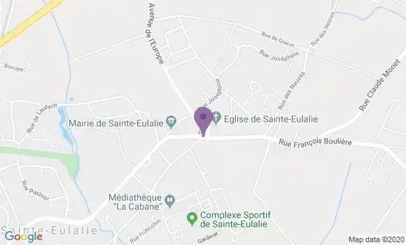 Localisation Banque Postale Agence de Sainte Eulalie