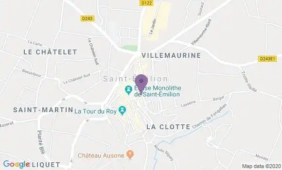Localisation Banque Postale Agence de Saint Emilion