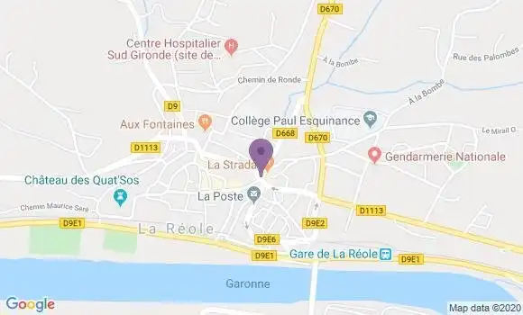 Localisation Banque Postale Agence de La Réole