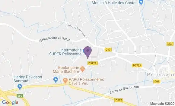 Localisation Société Générale Agence de Pélissanne