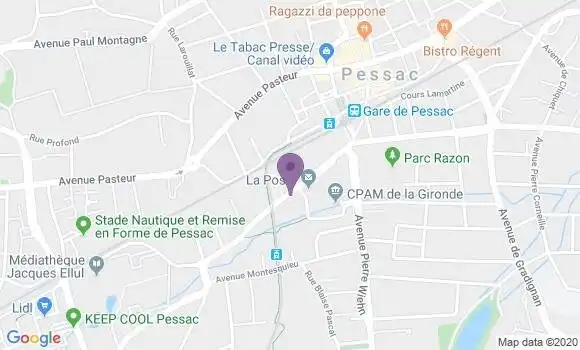 Localisation Banque Postale Agence de Pessac
